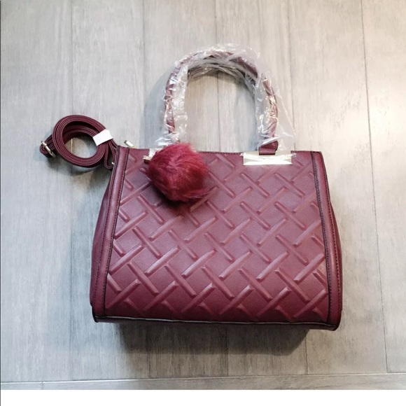 ALDO Satchel Handbag:Glossy Bordeaux, Size:M - Picture 5 of 6